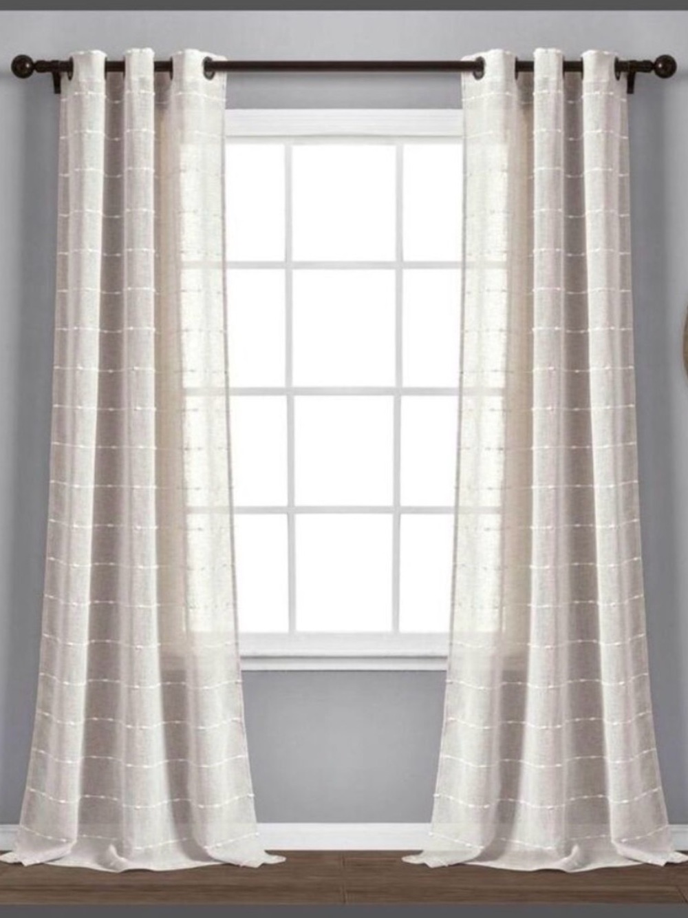 Home Accents Ivory Sheer Grommet Curtain Panels